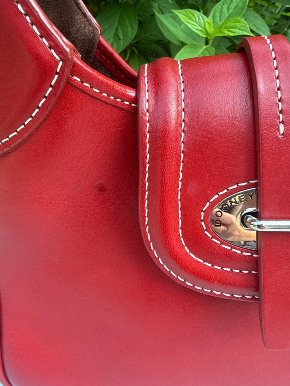 Dooney & Bourke Red Florentine Toscana Hobo Bag - Picture 5 of 5
